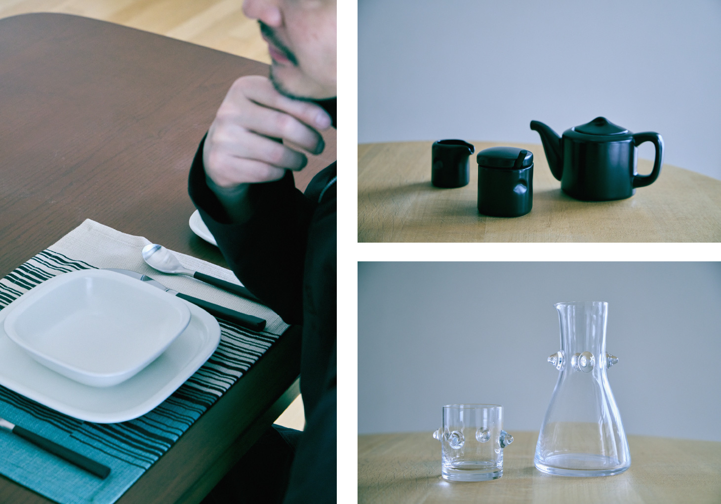 柳宗理の食器やカトラリーを実際に手に持ち 柳宗理の食器やカトラリーを実際に手に持ち