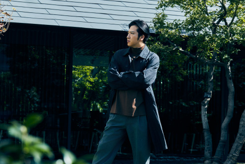 最旬ライトアウターを着る 尾上松也が東銀座に舞い降りた